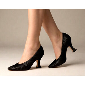 Via Spiga Dark Brown Brocade with Suede High Heel Pump 8 1/2